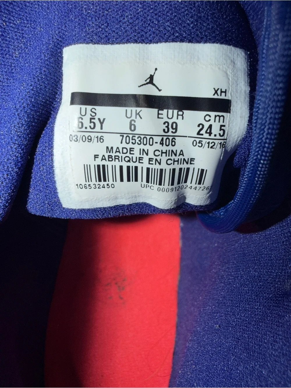 Nike Air Jordan High Top Sneakers - Blue/White with Red Jumpman
